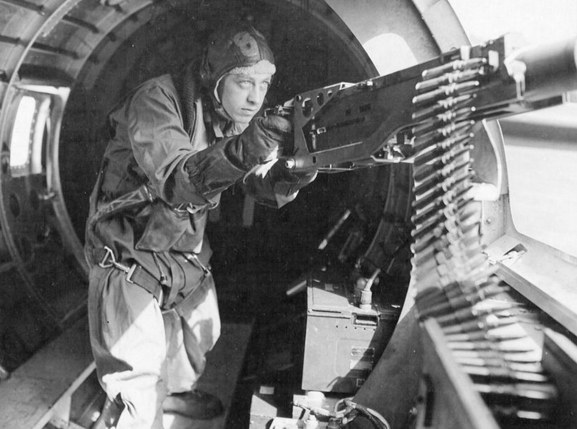 KIRTLAND AFB, N.M. – May 1, 1943: A B-17 on which Army Air Forces Sgt. Maynard H. Smith was waist gunner, came under intense enemy fire while returning from a mission. Smith, on his first mission, elected to fight a fire, administer first aid, man the waist guns, and fight intense flames alternately. For his actions, Smith received the Medal of Honor from Secretary of War Henry Stimson. He was the first enlisted Airman to be awarded the Medal of Honor. (Courtesy photo)