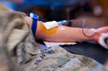 Air Force Reserve member Senior Airman Nicholas Respondek, 914th Airlift Wing, gives blood during the American Red Cross blood drive held at the Niagara Falls Air Reserve Station, May 1, 2012, Niagara Falls, NY. The American Red Cross holds a drive at the base quarterly. (U.S. Air Force photo by Tech. Sgt. Joseph McKee)