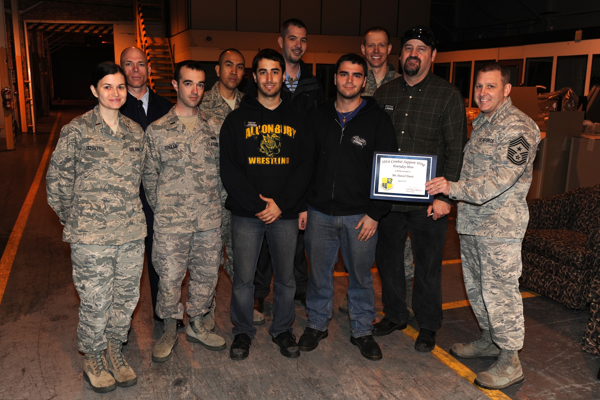 RAF ALCONBURY, United Kingdom - Daniel Davis, 423rd Force Support Squadron, was named the April 501st Everyday Hero from the 423rd Air Base Group. Davis centrally manages receipt and delivery of squadron expendable and nonexpendable supplies, amenities and equipment items.  He also maintains a monthly inventory with an average value at more than $100,000. (U.S. Air Force photo by Tech. Sgt. John Barton)