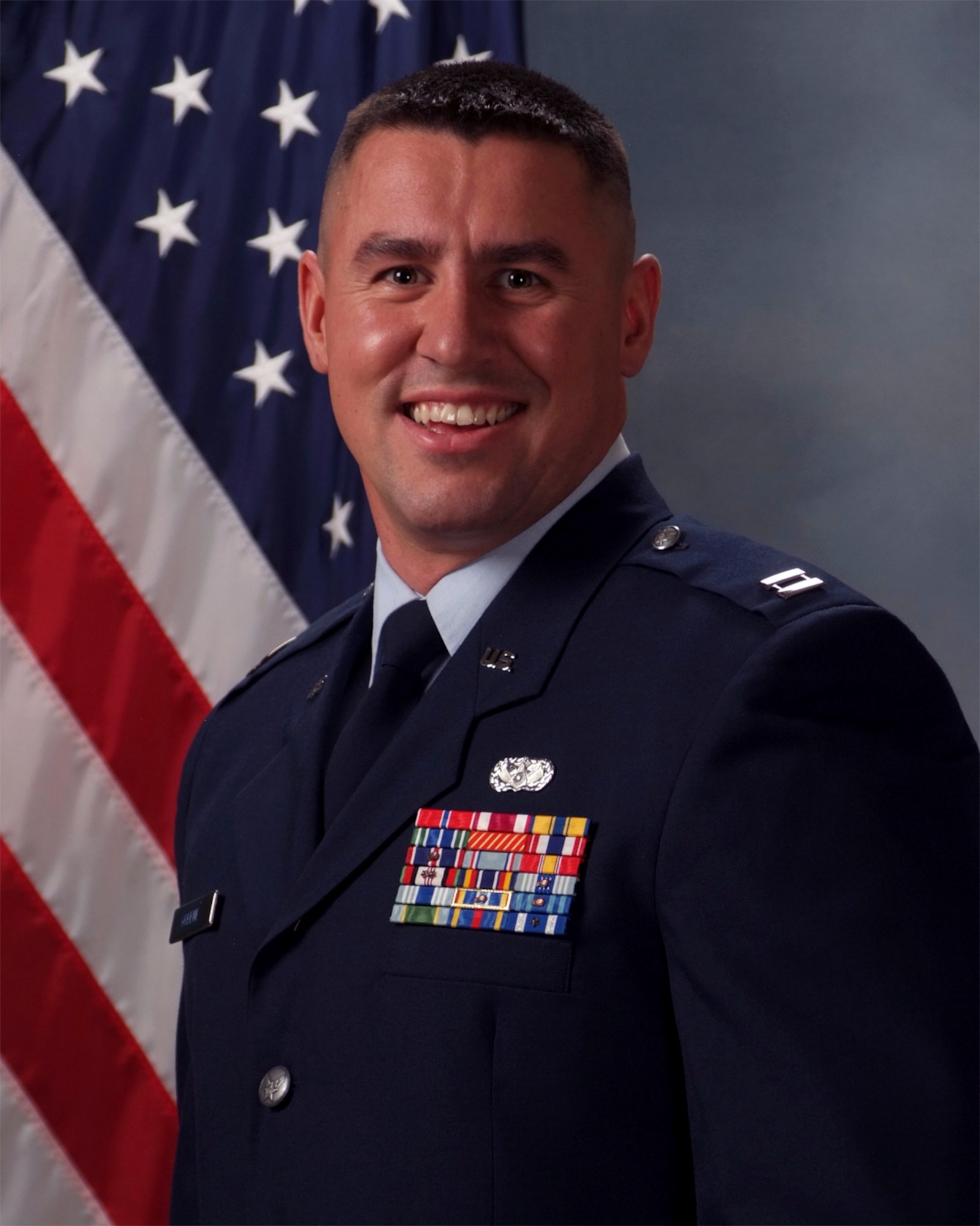 Capt. Kirk Greene, 21st Mission Support Group executive officer, was named AFSPC AOY in the company grade officer category during a banquet honoring the AOY nominees April 12. (U.S. Air Force photo)
