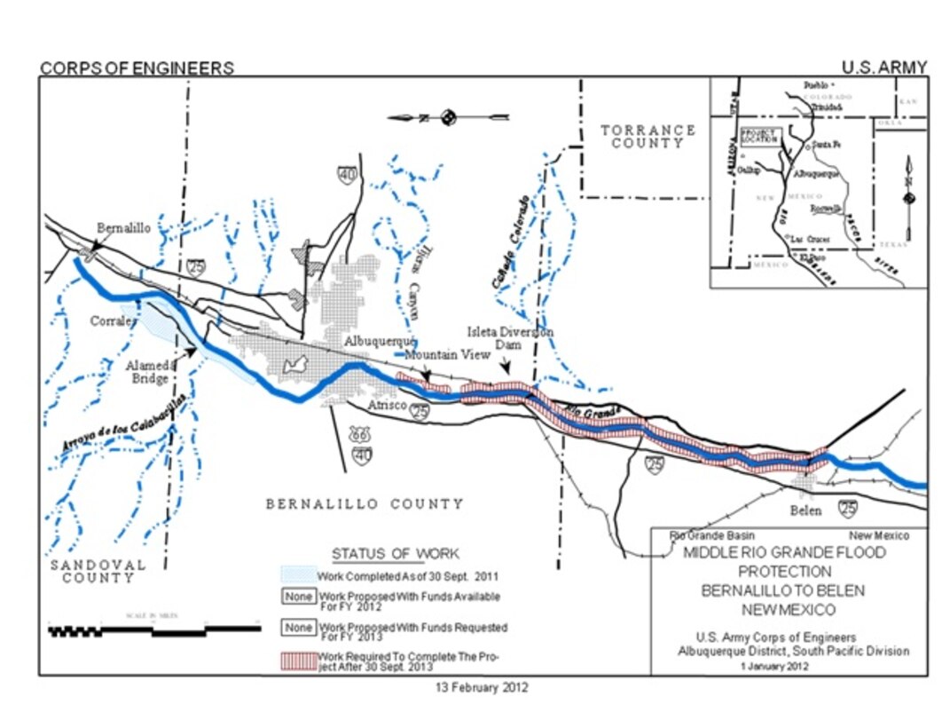 BERNALILLO TO BELEN, N.M.-- Map