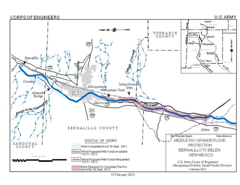 BERNALILLO TO BELEN, N.M.-- Map