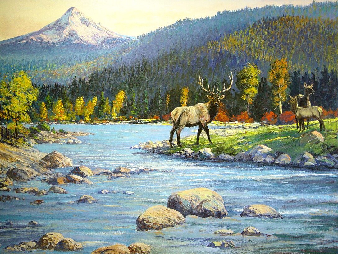 Painting (in the paint shop lunchroom) by Lee Jensen. Bonneville Lock and Dam is known for many things, like history and hydropower, but artwork? Lee Jensen, who worked there between 1991 and 2001, left his mark ... in a very creative way.