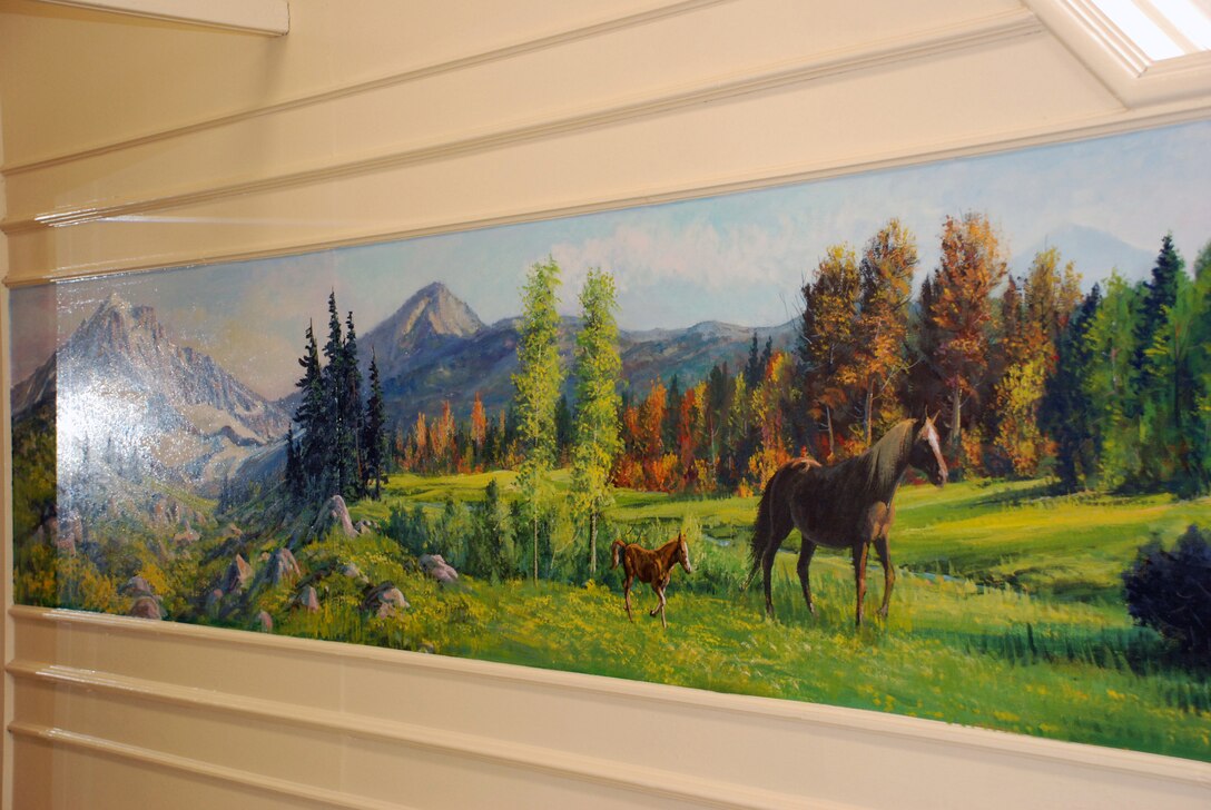 A painting of horses by Lee Jensen. Bonneville Lock and Dam is known for many things, like history and hydropower, but artwork? Lee Jensen, who worked there between 1991 and 2001, left his mark ... in a very creative way.