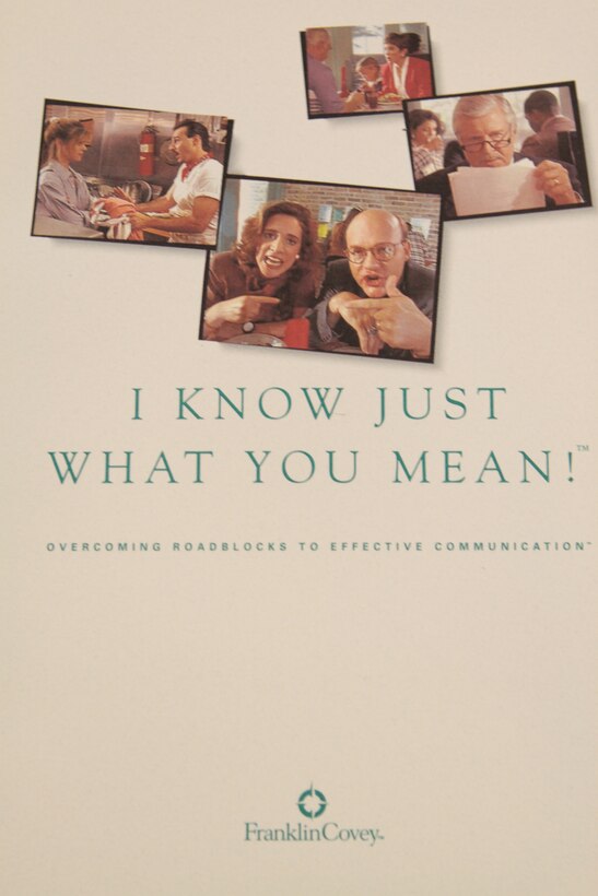 Service members, military spouses and DoD civilians attended the “I Know Just What You Mean!” workshop at the Marine Corps Family Team Building on Mainside, May 1. The purpose of the new workshop, created by best-selling author Frank Covey, was to help build listening skills and foster authentic communication amongst each other.