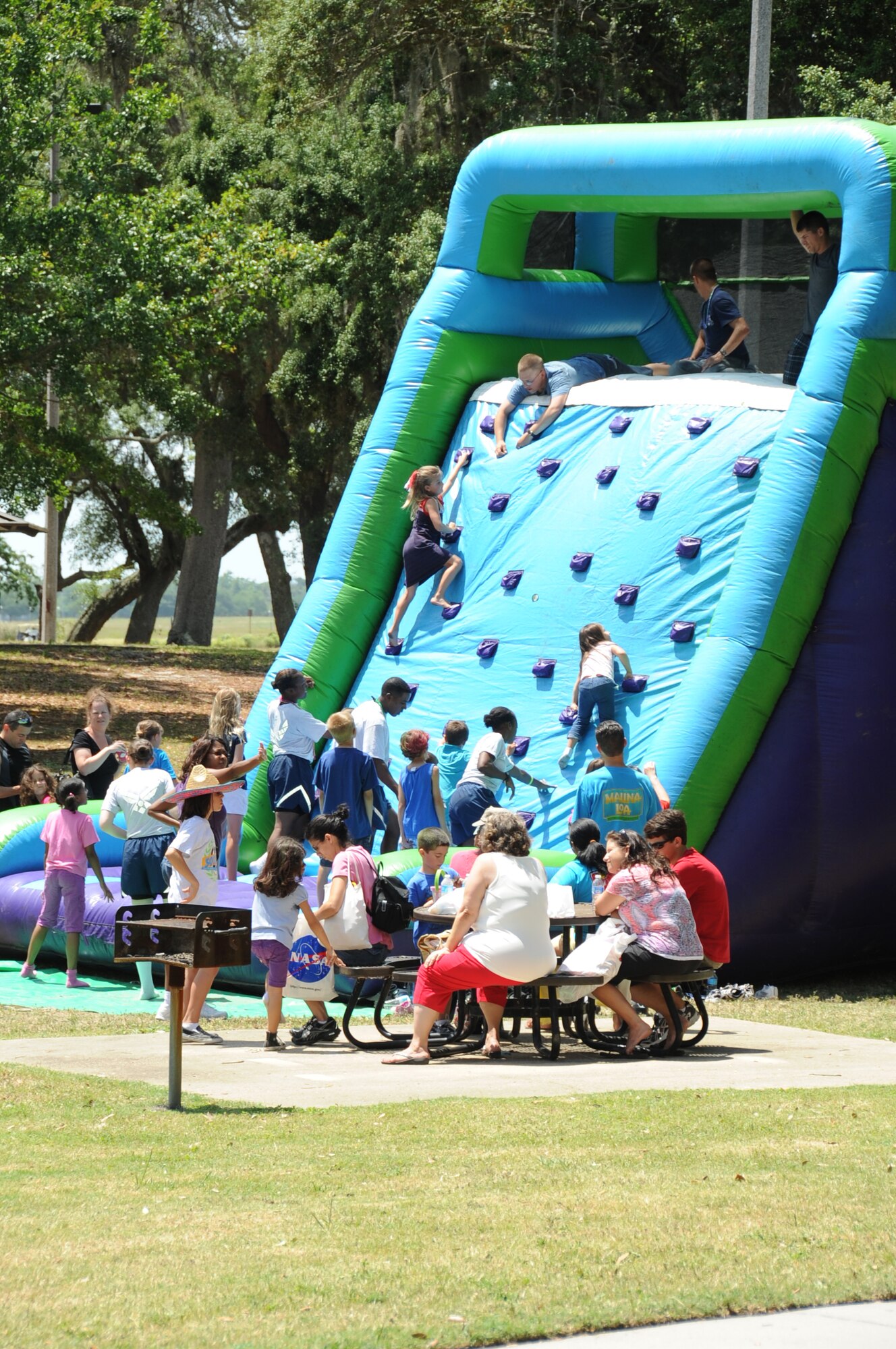 Child Pride Day is an annual event held in conjunction with month of the military child.  The event was held April 28, 2012, at Marina Park, Keesler Air Force Base, Miss.  Booths, jumpers, activities, entertainment and food were set up throughout the park.  (U.S. Air Force photo by Kemberly Groue)
