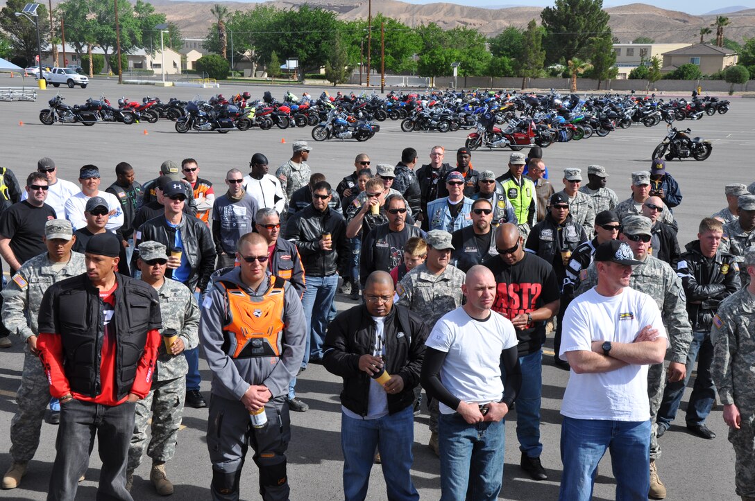 Many bikes were on display at Marine Corps Logistics Base Barstow’s inaugural Motorcycle Rodeo and Safety Event, May 2. Men and women from the surrounding communities came out to participate in the Motorcycle Rodeo.