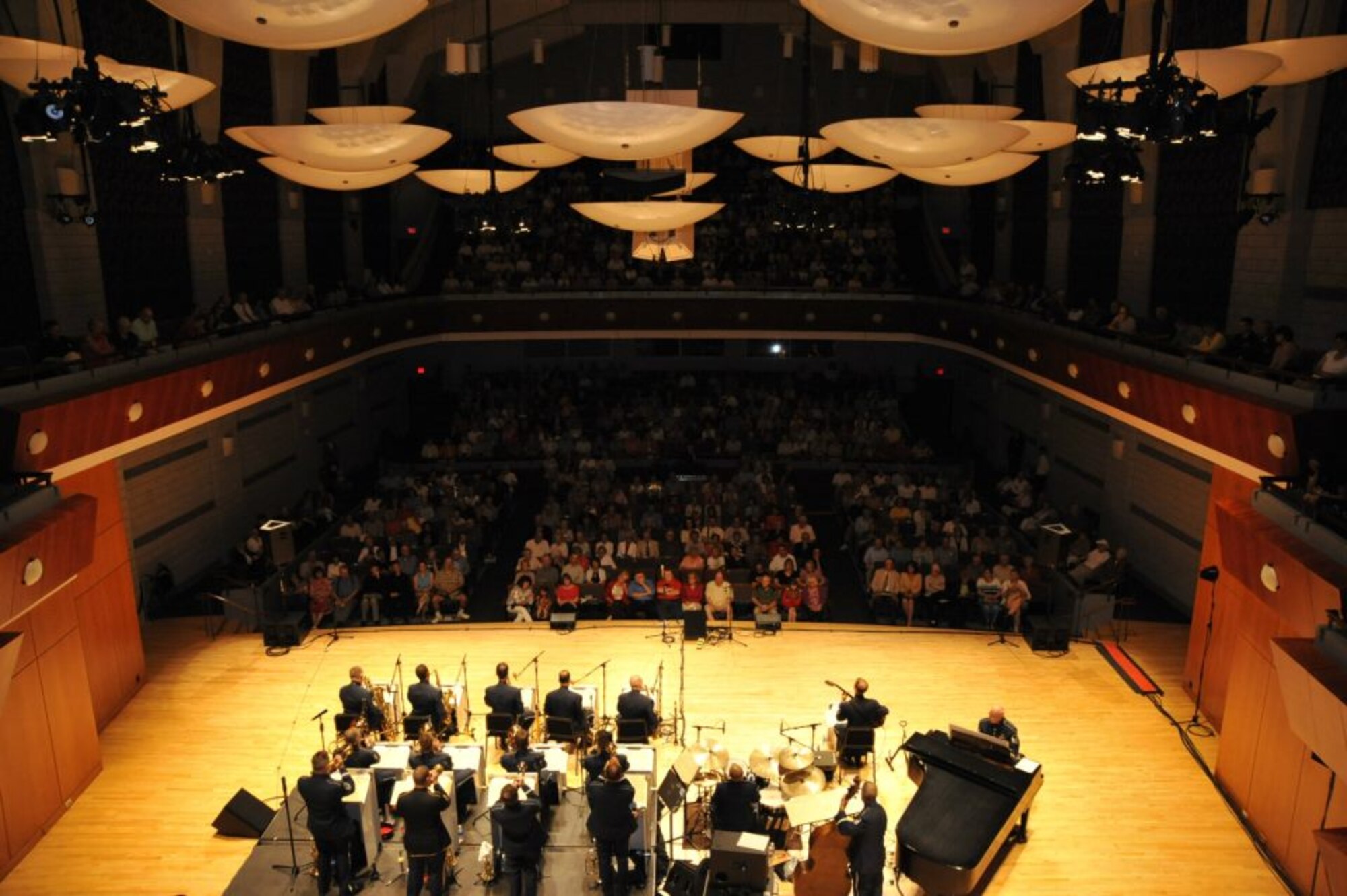 The Airmen of Note close their spring tour April 29 at the University of Georgia Performing Arts Center in Athens, Ga. The Note performed an 18-concert tour throughout Virginia, North Carolina, South Carolina and Georgia. (U.S. Air Force photo/Kristal Gault)
