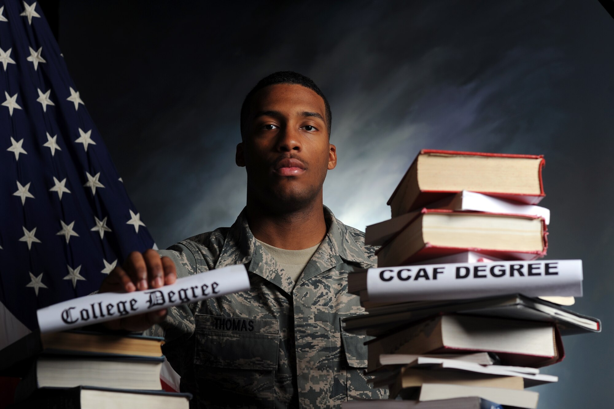 Airman 1st Class Micah Thomas, 319th Logistics Readiness Squadron, poses for a photo May 3, 2012, on Grand Forks Air Force Base, N.D. Thomas was named the latest Warrior of the Week for the 319th Air Base Wing. (U.S. Air Force photo/Airman 1st Class Xavier Navarro)