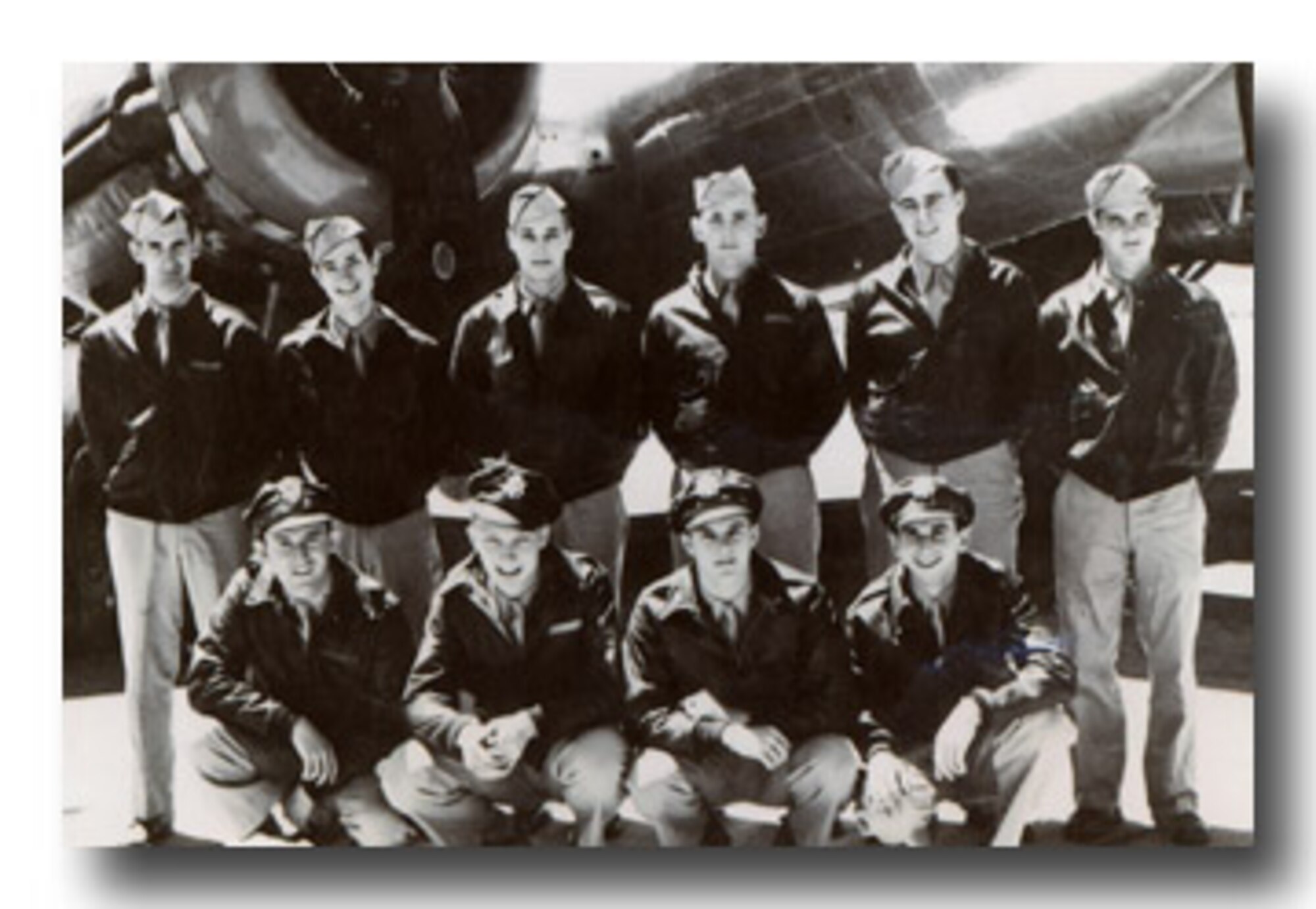 Andy Anderson, a pilot who was assigned to the 91st Bombardment Group, poses here with crew members of the 91st BG. During World War II, the 91st BG accomplished approximately 70 missions for the United States. (Courtesy photo)