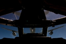 BARKSDALE AIR FORCE BASE, La. - A KC-135 Stratotanker refuels a B-52H Stratofortress during a training mission April 18 over Barksdale Air Force Base, La. This year marks the 60th year of aviation for the B-52H. (U.S. Air Force photo/Staff Sgt. Jonathan Snyder)