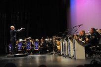 The United States Air Force Band of the West performs a musical number at its "Fiesta in Blue" concert April 22 in San Antonio. (U.S. Air Force Photo by Rich McFadden)