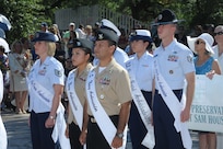 Joint Base San Antonio ambassadors participate in the the Fiesta Pilgrimage April 23. (U.S. Air Force Photo by Rich McFadden)