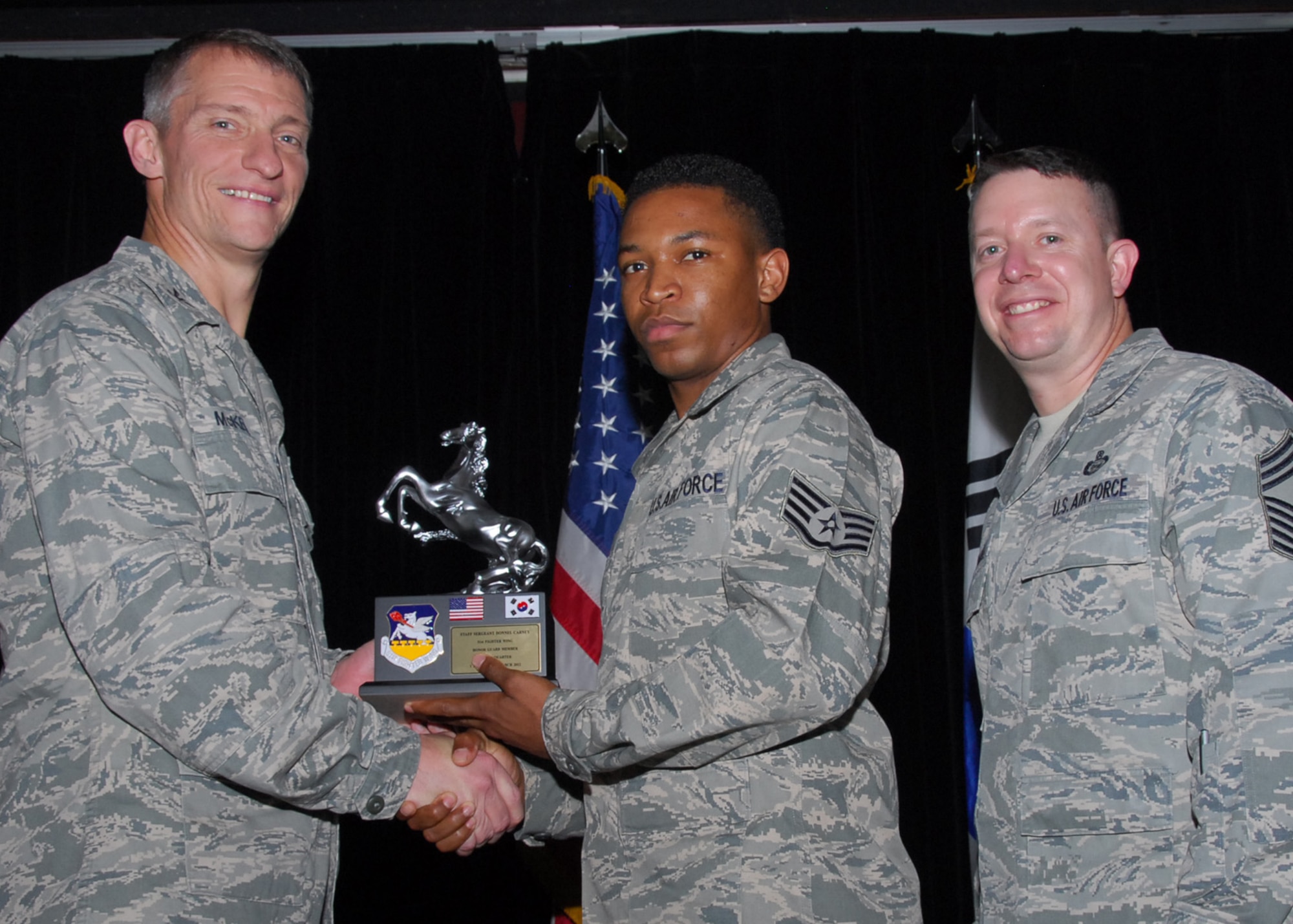 Staff Sgt. Donnel Carney, Honor Guard Member of the Quarter. (U.S. Air Force photo/Mr. Song, Kyong Hwan)