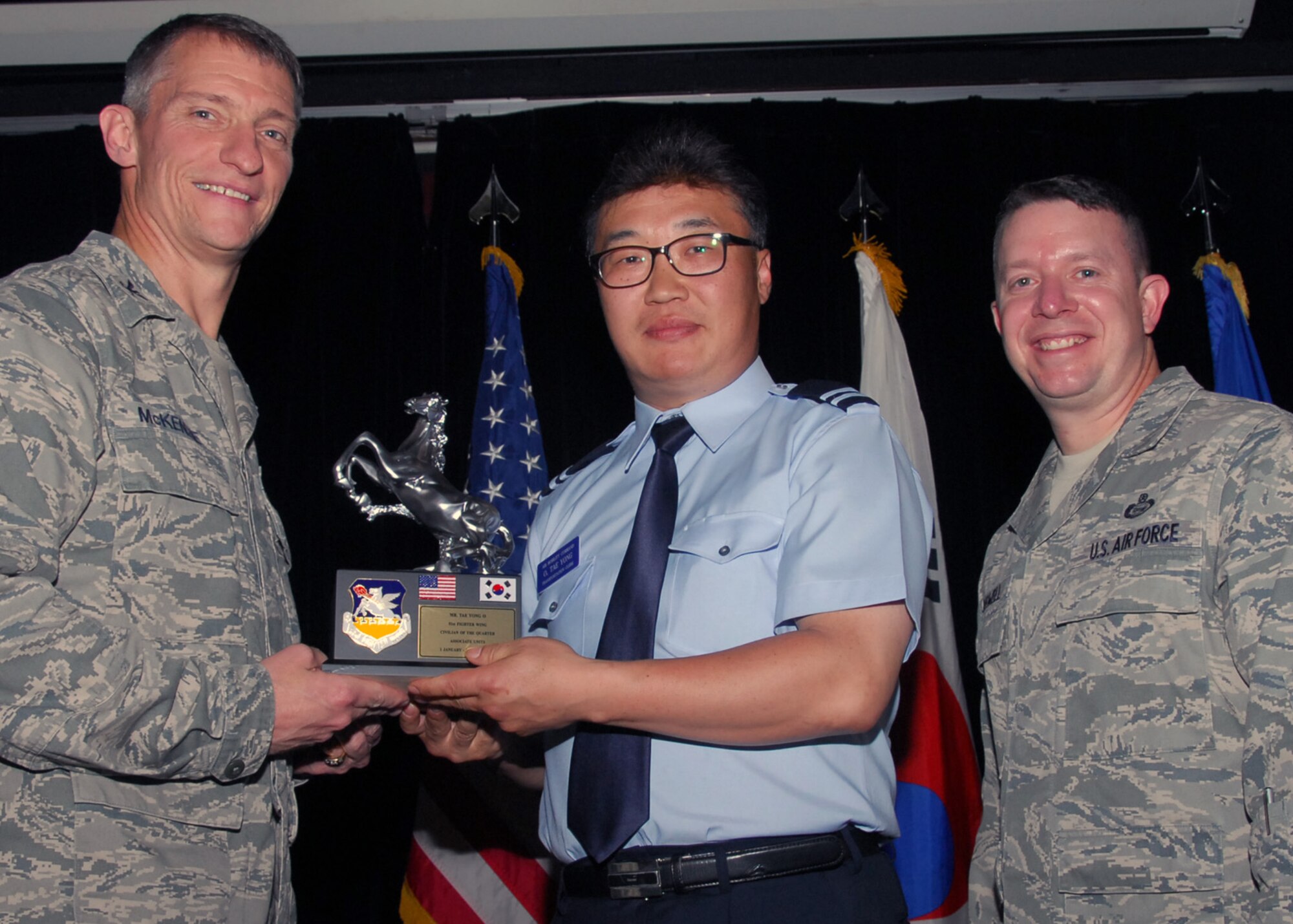 Mr. O, Tae Yong, Civilian of the Quarter, associate unit category. (U.S. Air Force photo/Mr. Song, Kyong Hwan)