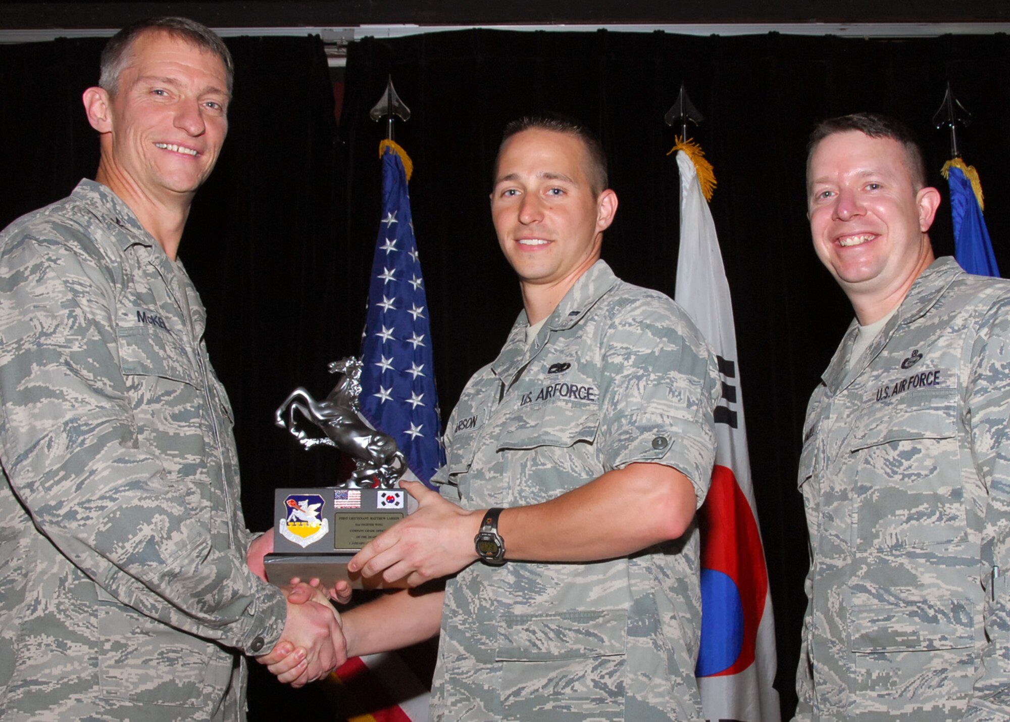 1st Lt. Matthew Larson, Company Grade Officer of the Quarter. (U.S. Air Force photo/Mr. Song, Kyong Hwan)