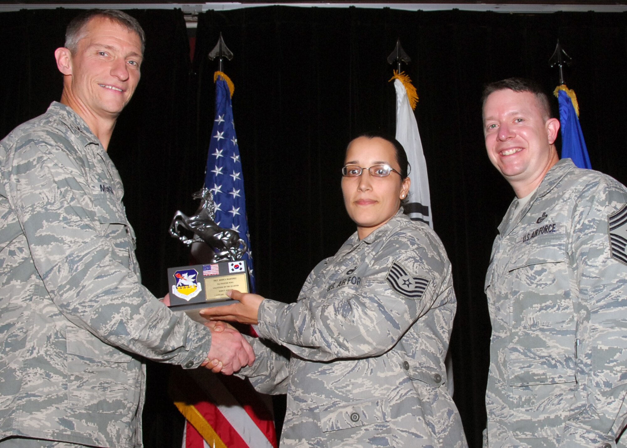 Tech. Sgt. Jessica Martinez, Volunteer of the Quarter, direct service category. (U.S. Air Force photo/Mr. Song, Kyong Hwan)