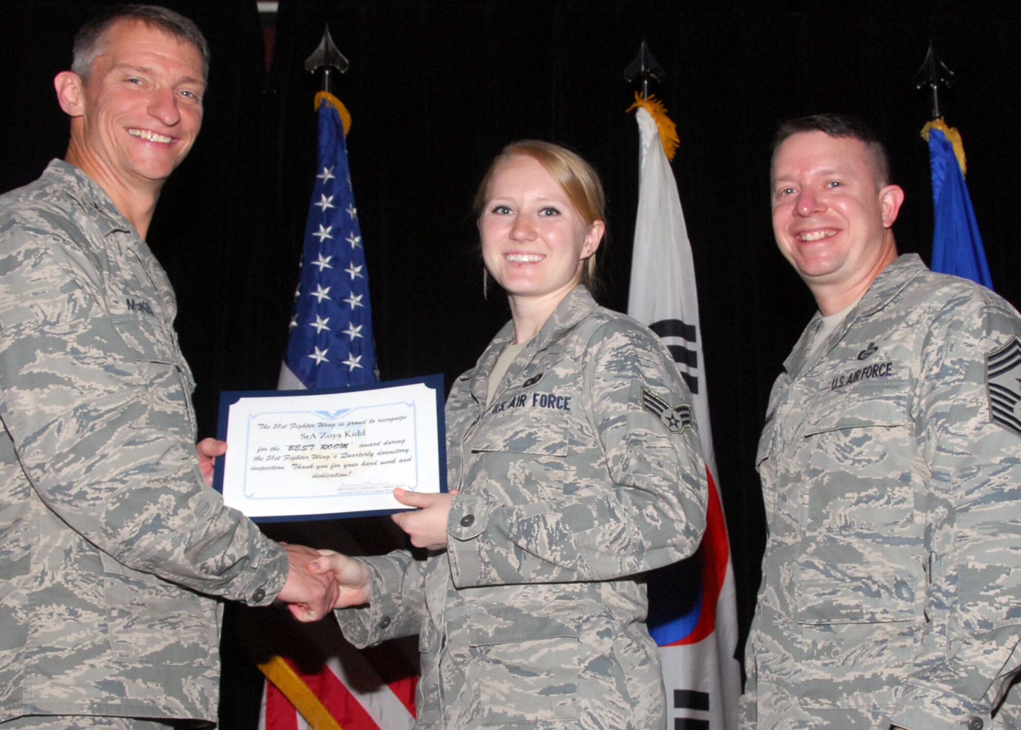 Senior Airman Zoya Kidd, Dorm Room of the Quarter 1400 series category. (U.S. Air Force photo/Mr. Song, Kyong Hwan)