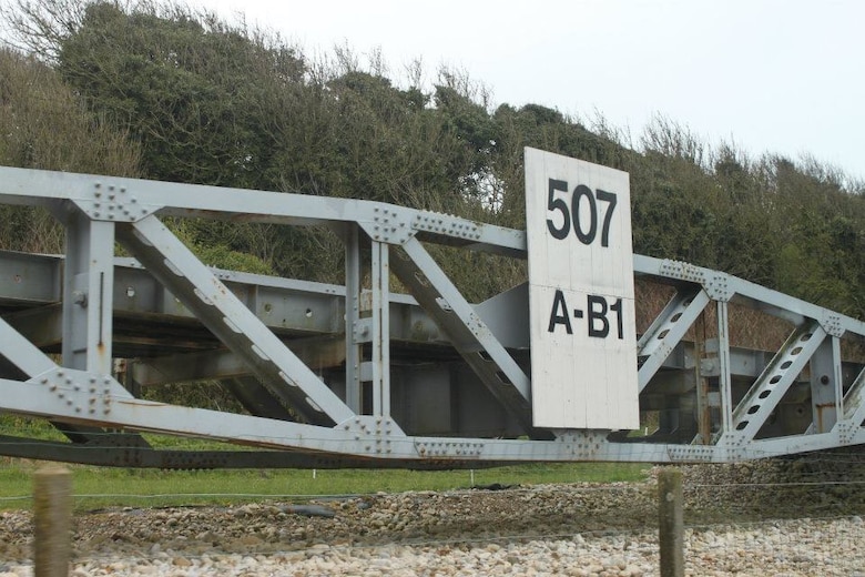 NORMANDY, France — A portion of Mulberry Harbor's floating roadway, used by the Allies in World War II, is displayed at Omaha Beach in Normandy, France. The temporary harbor was developed and used to offload troops, vehicles and supplies on to the beaches during the Battle of Normandy in 1944.