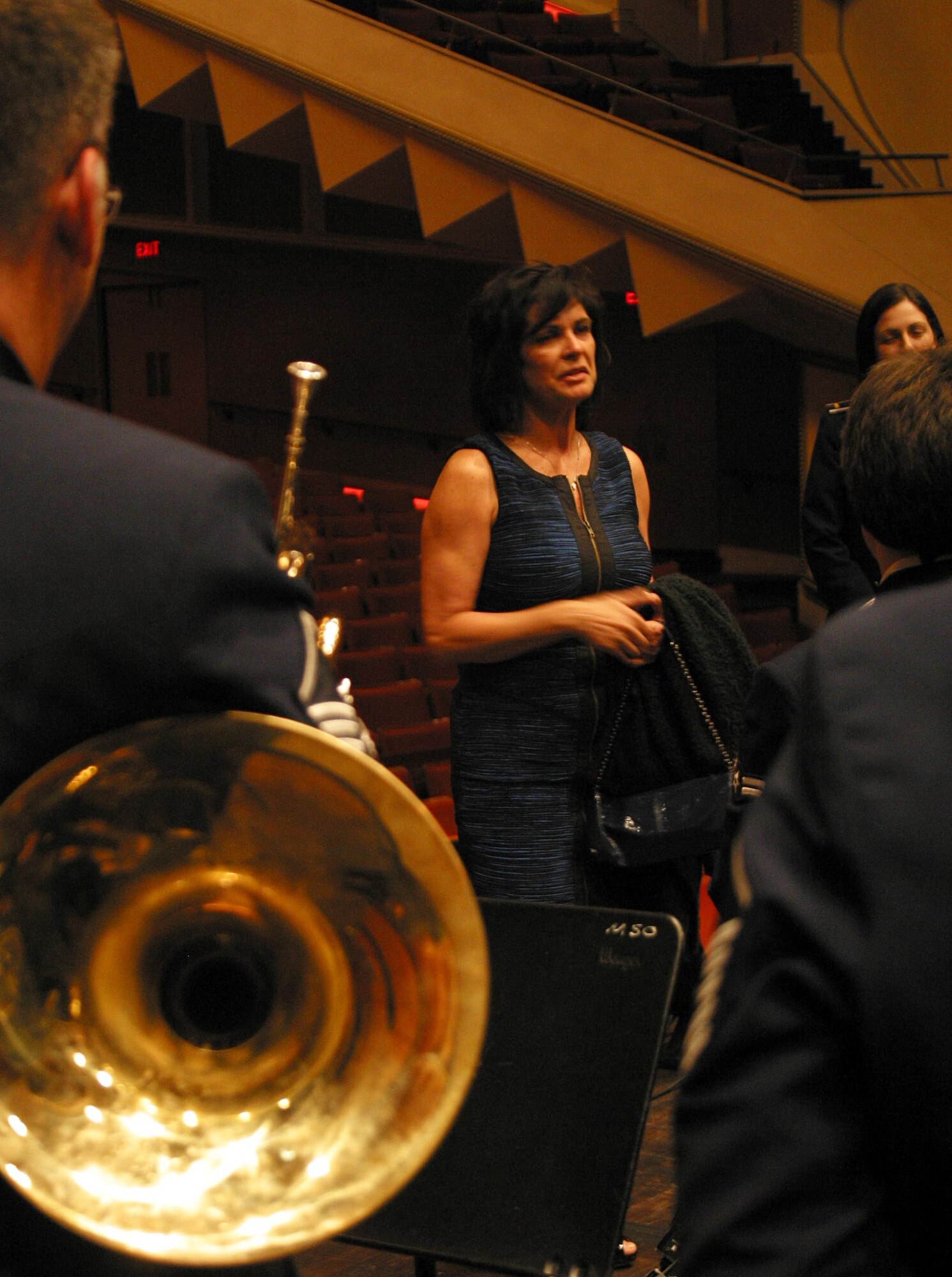 The Band of Mid-America’s concert band had a very special guest at their final tour concert in Milwaukee, WI. Janine Sijan-Rozina, the younger sister of the late POW Captain Lance P. Sijan, attended the concert at Milwaukee’s Marcus Center. Ms. Sijan-Rozina expressed her thanks to band members, for remembering and honoring her older brother, and keeping his memory alive. (U.S. Air Force Photo by TSgt Keisha Gwin-Goodin)