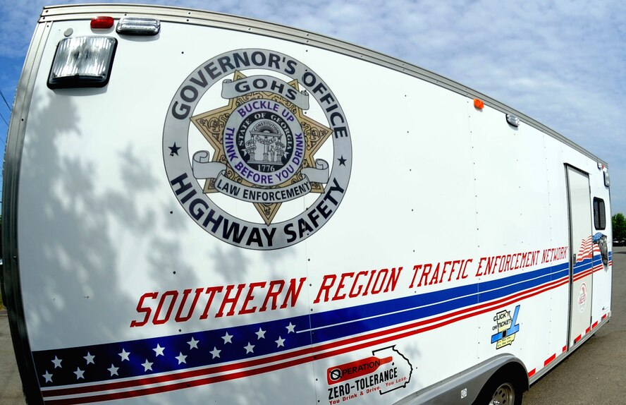 The Governor’s Office of Highway Safety uses this mobile command post at roadblocks to check for intoxication, expired insurance and licenses. This trailer is part of the Lowndes county Sheriff’s Departments SPEED program, which will be use to educate and communicate with the public, setting up roadblocks, saturation patrols and putting a stop to aggressive driving.