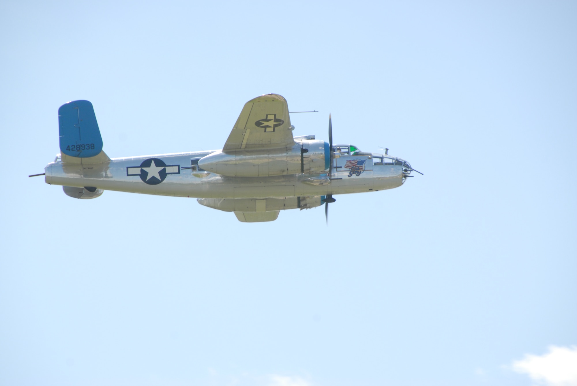 WRIGHT-PATTERSON AIR FORCE BASE, Ohio - The Doolittle Tokyo Raiders commemorated the 70th anniversary of the raid on Japan at a memorial service April 18, 2012, at the National Museum of the United States Air Force. The 20 vintage B-25 bombers performed a fly-by during the ceremony. (U.S. Air Force photo/Tech. Sgt. Anthony Springer)
