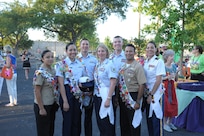 Joint Base San Antonio ambassadors stand together at the Fort Sam Houston Fiesta Reception, April 22. (U.S. Air Force photo by Joel Martinez)