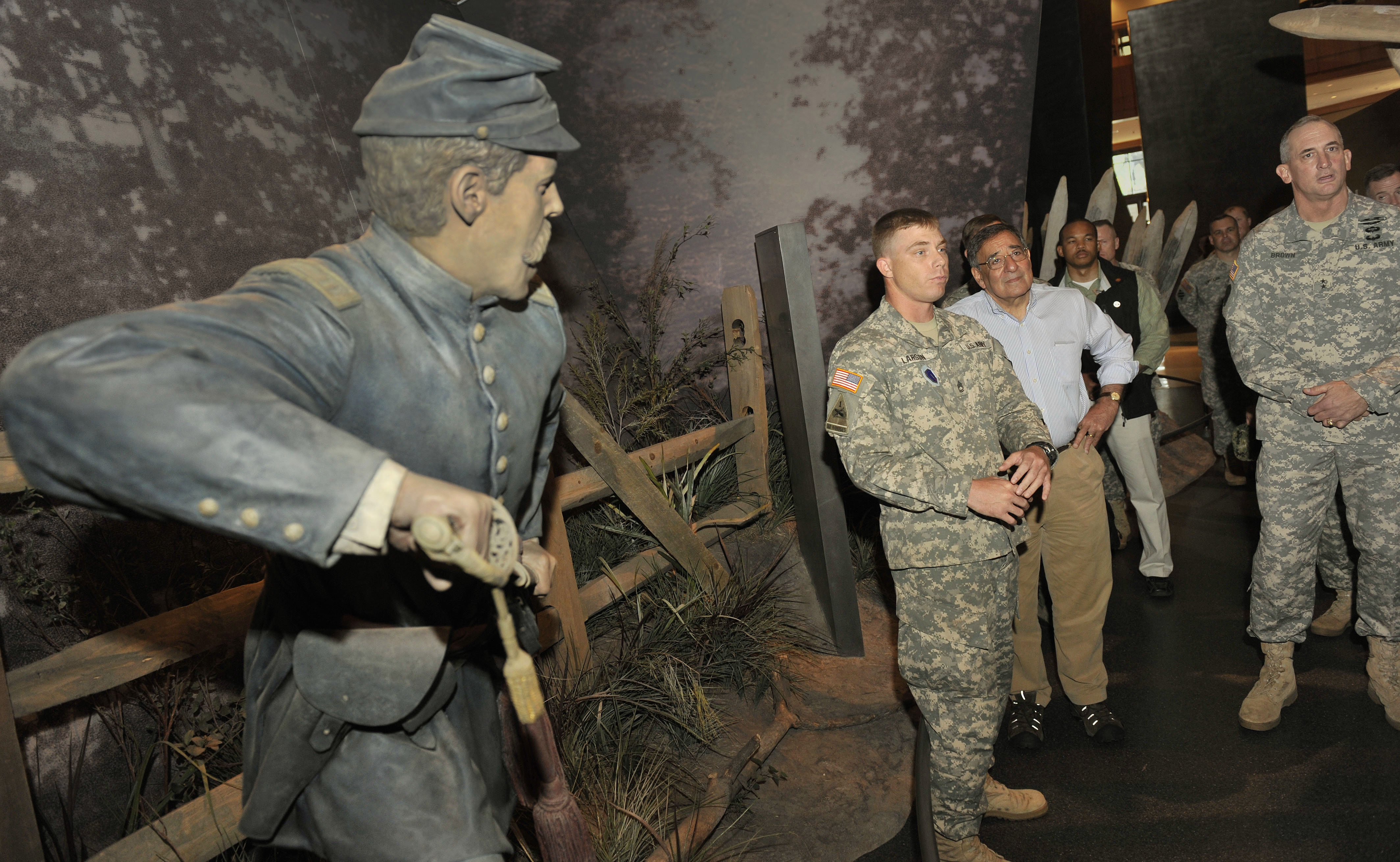 Defense Secretary Leon E. receives a tour of the National