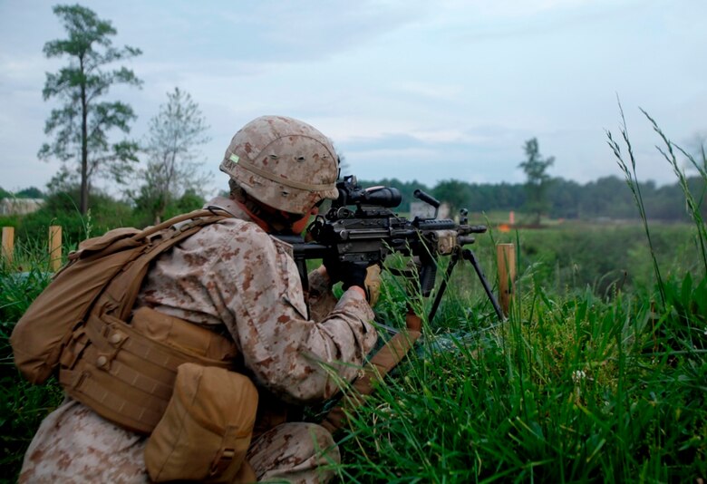 Marines with Regimental Combat Team 7 fire their M4 carbines while on the move during a range, May 4. The range was part of Spartan Resolve 3-2012, a pre-deployment training exercise designed to prepare Marines and sailors for an upcoming deployment to Helmand province, Afghanistan. The range included firing while standing, pivoting and walking.