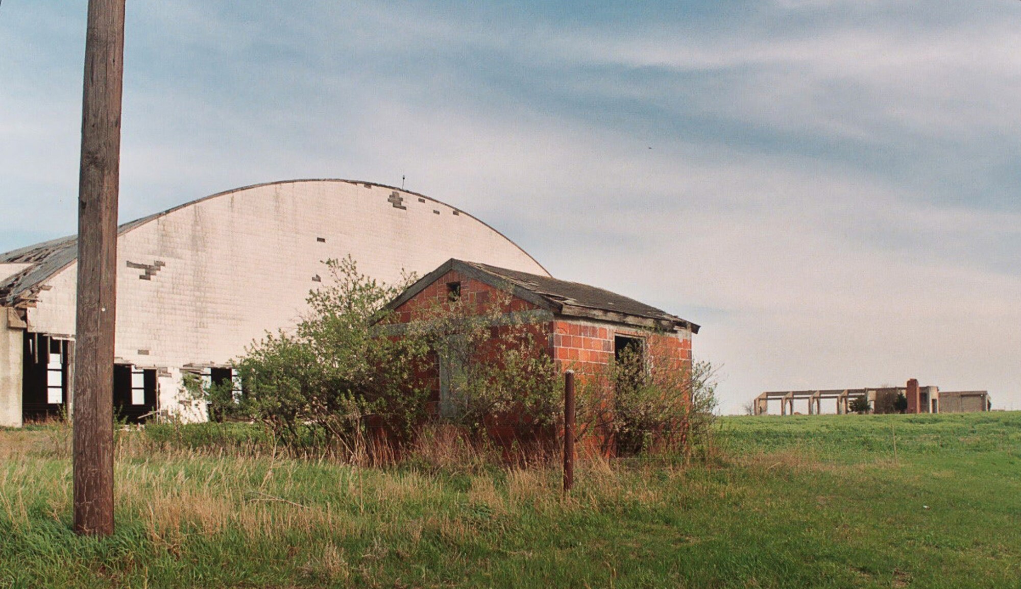 The remains of a water pump house stand on the former location of Bruning Army Air Field, Neb., in this photo taken on July 17, 2004.  The 507th Fighter Group, the precursor to the modern-day 507th Air Refueling Wing, was activated at Bruning AAF in 1944.  (U.S. Air Force photo by Lt. Col. [ret.] Donald Klinko)
