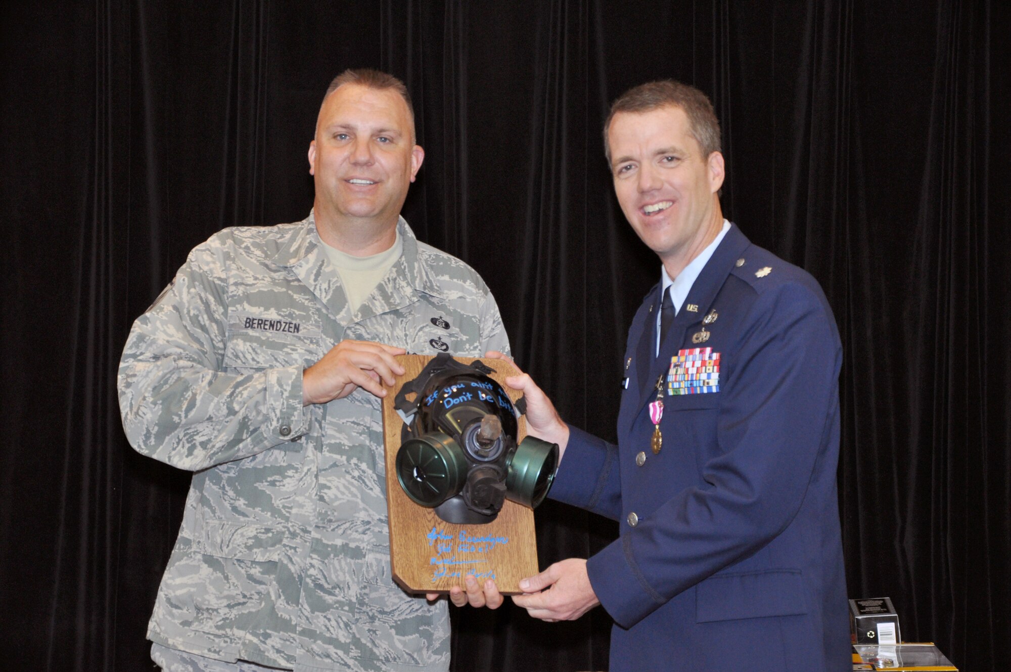Lt. Col. Mark W. Davison, 442nd Civl Engineer Squadron commander, retired Saturday May 5 in a cermony held at Whiteman Air Force Base, Mo. Davison recently returned from a deployment to Afghanistan, where he was awarded the Bronze Star and the Meritorious Service Medal. The 442nd CES is part of the 442nd Fighter Wing, an A-10 Thunderbolt II Air Force Reserve unit at Whiteman AFB, MO. (U.S. Air Force Photo/Senior Airman Wesley Wright)