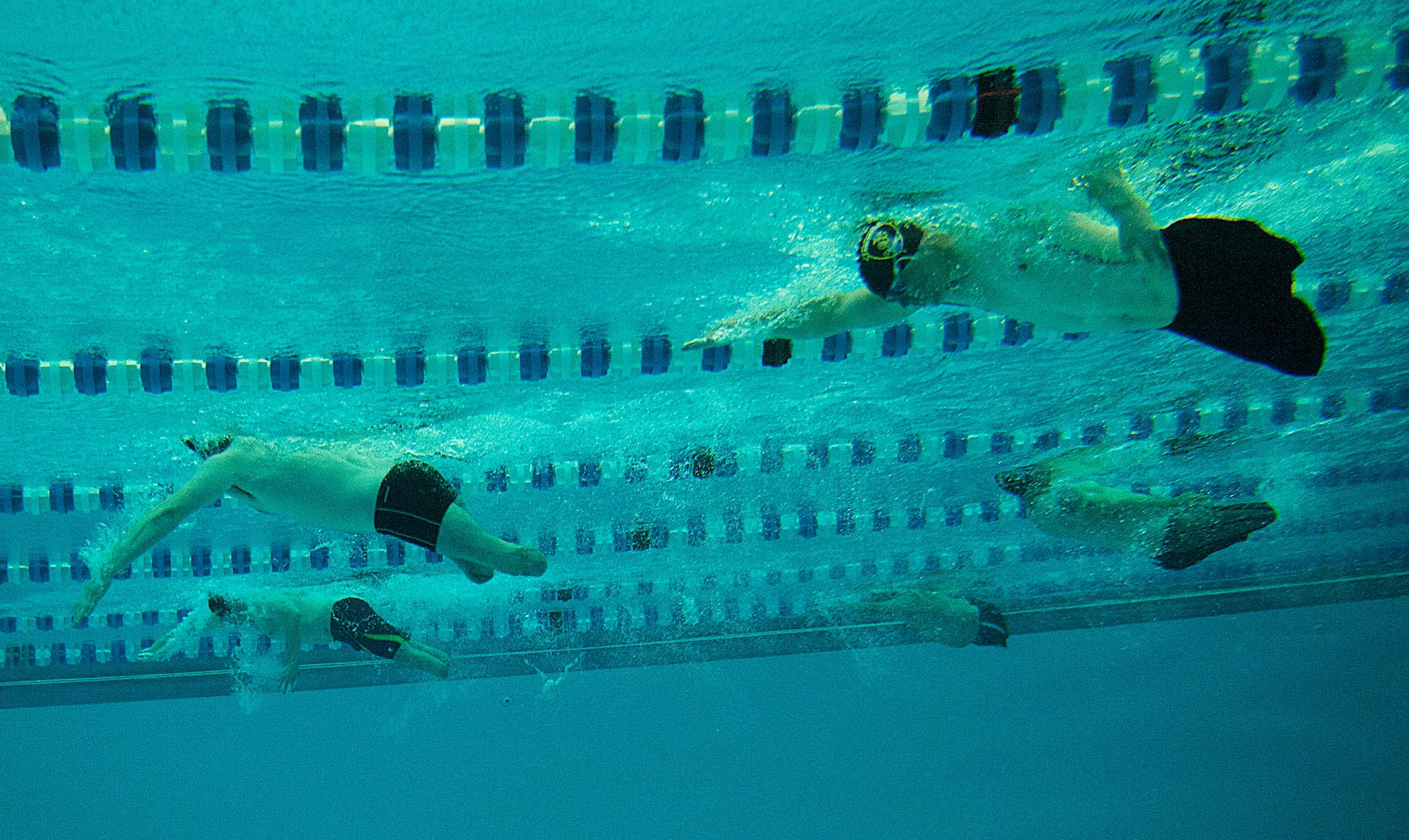 Athletes take part in a swimming competition during Warrior Games 2012 at the U.S. Air Force Academy in Colorado Springs, Colo., May 5, 2012. (U.S. Air Force photo by Val Gempis/Released)