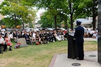 Gen. Edward A. Rice Jr., Air Education and Training Command commander, gives the keynote address during the Vietnam Veterans Memorial Ceremony in San Antonio, Texas April 29. (U.S. Air Force Photo by Don Lindsey)