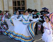Fiesta dancers perform during the El Rey Feo coronation April 20 part of San Antonio Fiesta festivities April 20. (U. S. Air Force Photo by Don Lindsey)