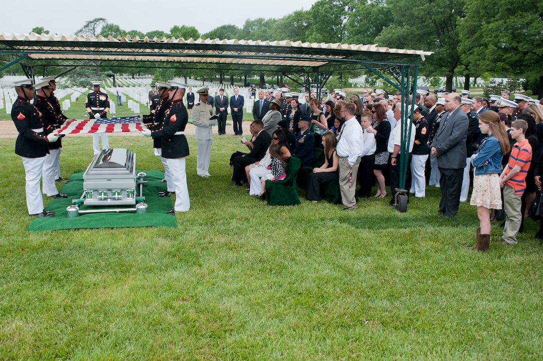 Marine Barracks Washington supports the funeral ceremony for Master Sgt. Scott E. Pruitt, a financial resource management analyst, during the funeral at Arlington National Cemetary May 8. Pruitt died from an improvised explosive device attack during combat maneuvers in Afghanistan, April 28. Many of Pruitt’s family and friends made it to the service to support their fallen hero.