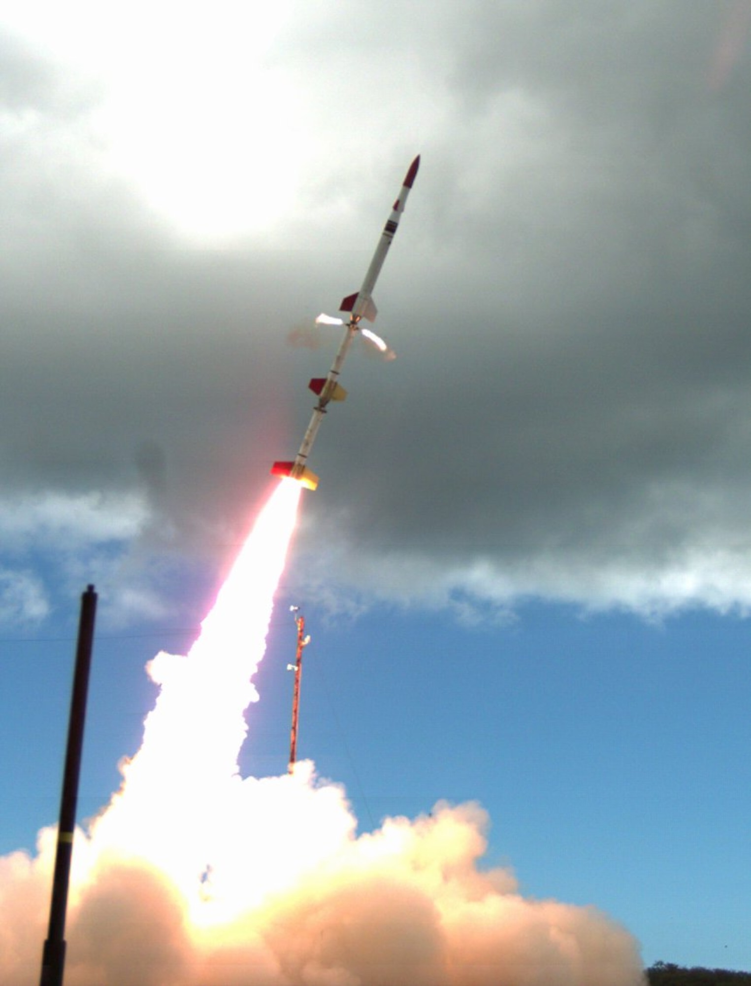 The Hypersonic International Flight Research Experimentation Program (HIFiRE) launches an experimental hypersonic scramjet vehicle from the Pacific Missile Range Facility in Hawaii during a recent research flight.  The program is a joint effort between Air Force Research Laboratory, NASA and Australia’s Defence Science and Technology Organisation aimed at exploring the fundamental technologies needed to achieve practical hypersonic flight.  (courtesy image)     