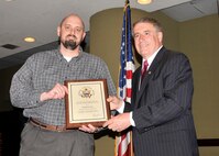 Mr. Richard Casler, Buffalo Military Entrance Processing Station at the Niagara Falls Air Reserve Station receives the Buffalo Federal Executive Board’s Distinguished Government Services Award, May 8, 2012, Buffalo, NY. The Buffalo Federal Executive Board handed out its annual Federal Employees of the Year awards at the Buffalo convention center. (U.S. Air force photo by Tech. Sgt. Joseph McKee)
