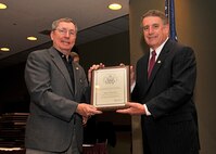 914th Airlift Wing Family Readiness Director Mr. Jim Germain receives the Buffalo Federal Executive Board’s Combined Federal Campaign volunteer Award, May 8, 2012, Buffalo, NY. The Buffalo Federal Executive Board handed out its annual Federal Employees of the Year awards at the Buffalo convention center. (U.S. Air force photo by Tech. Sgt. Joseph McKee)