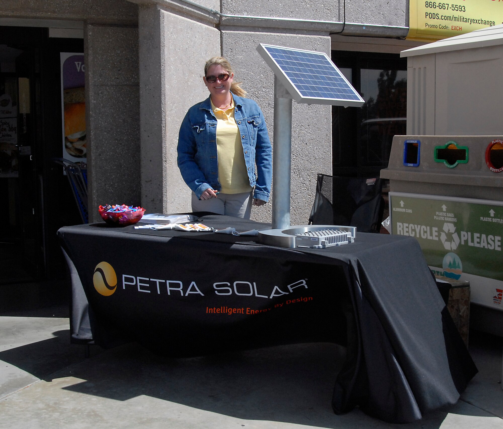 Companies like Petra Solar also came out on Earth Day to promote their solar energy products. (U.S. Air Force photo by Kenji Thuloweit)