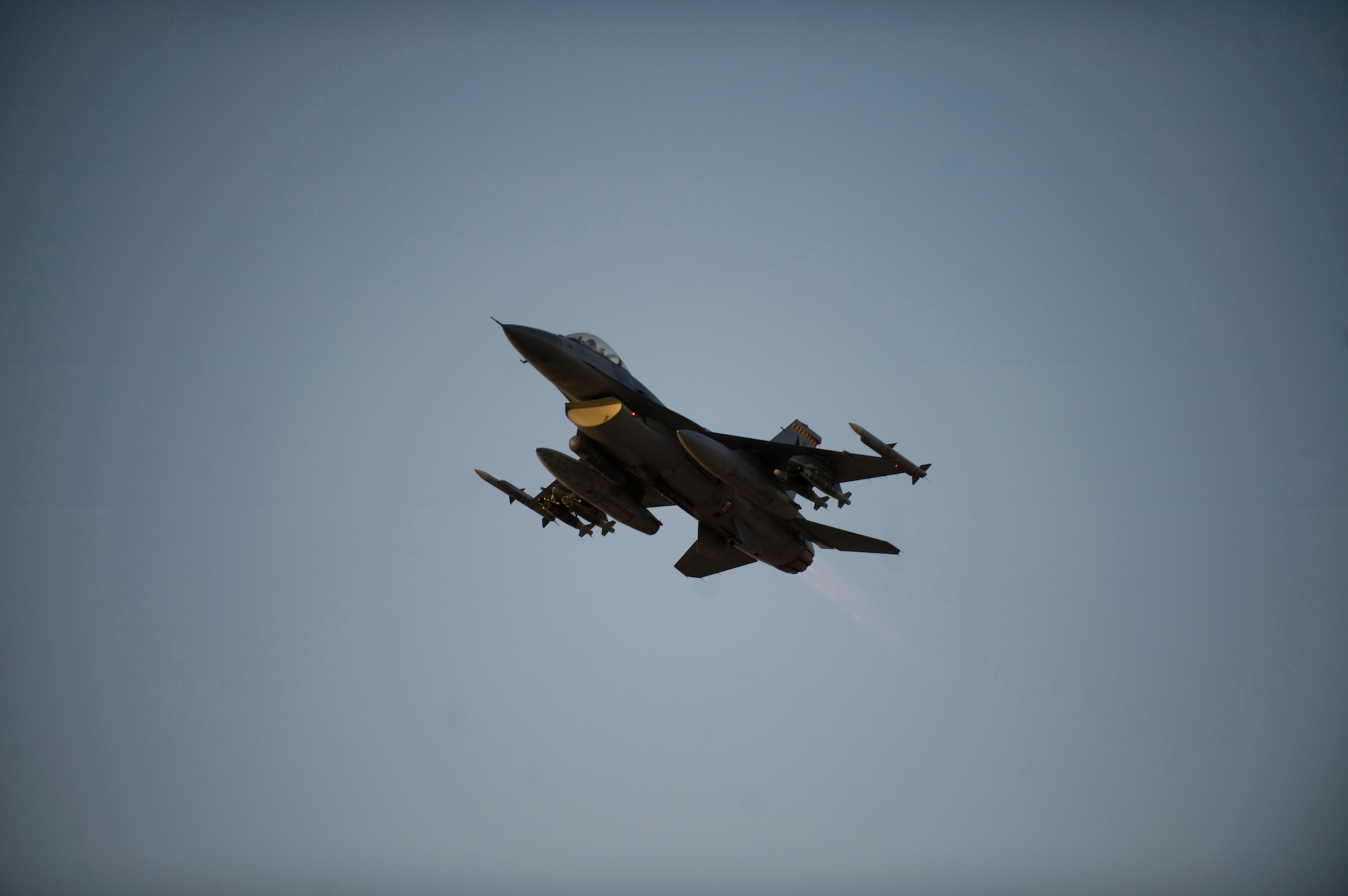 A U.S. Air Force F-16C with the 451st Expeditionary Fighter Squadron, takes off for a mission over Afghanistan, Kandahar Airfield, Afghanistan, April 4, 2012. The mission of the 451st EFS is to deliver decisive airpower on target, on time. (U.S. Air Force photo/Staff Sgt. Greg Biondo)
