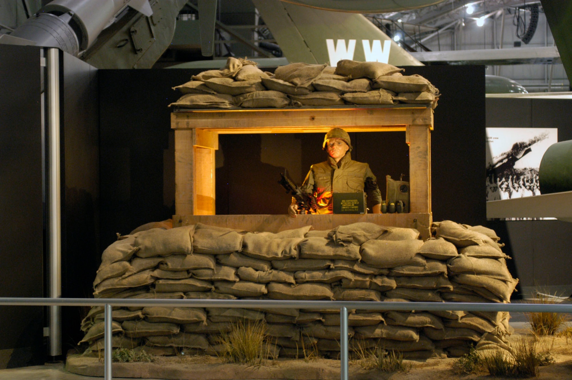 DAYTON, Ohio -- "Protecting the Force: Air Base Defense" exhibit in the Southeast Asia War Gallery at the National Museum of the U.S. Air Force. (U.S. Air Force photo)