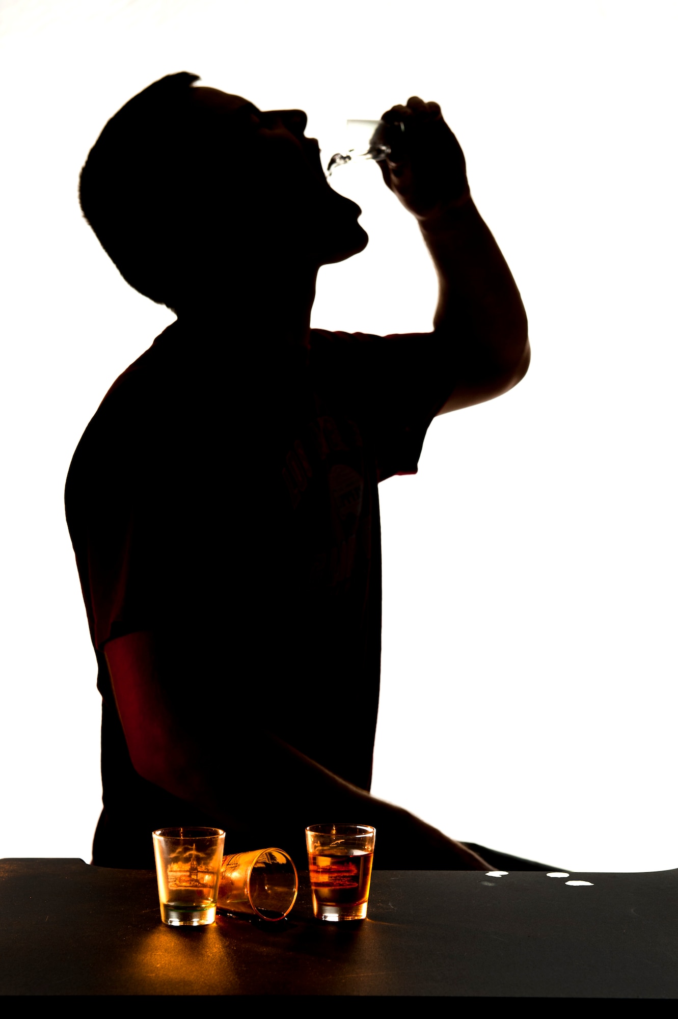 Airmen represent the Air Force 24/7, to include drinking responsibly when off duty. Binge drinking means drinking four or more alcoholic beverages on one occasion, generally within about two hours, according to the National Institute on Alcohol Abuse. Centers for Disease Control and Prevention released a study in October 2011 that showed in the U.S., binge drinking costs society $223 billion a year, which amounts to $2 per drink. These costs include health care for alcohol-related issues, loss of work productivity, property damage due to drunken driving and expenditures related to criminal acts. (U.S. Air Force photo by Senior Airman Jarvie Z. Wallace/Released)