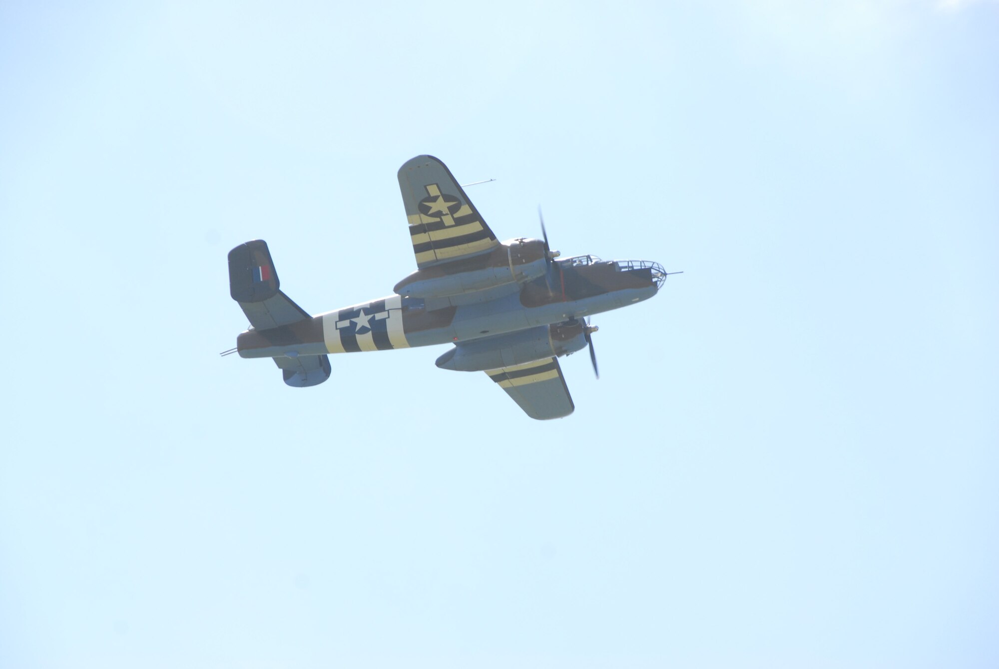 WRIGHT-PATTERSON AIR FORCE BASE, Ohio - The Doolittle Tokyo Raiders commemorated the 70th anniversary of the raid on Japan at a memorial service April 18, 2012, at the National Museum of the United States Air Force. The 20 vintage B-25 bombers performed a fly-by during the ceremony. (U.S. Air Force photo/Tech. Sgt. Anthony Springer) 
