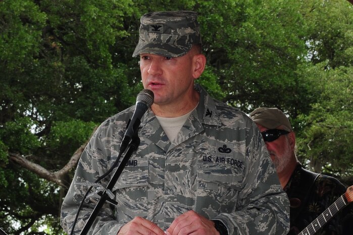 Ava Fuenffinger climbs an inflatable rock wall during the Joint Base Charleston Annual Picnic, May 4. The picnic was held to show appreciation for Team Charleston members. Ava's father is Staff Sgt. Paul Fuenffinger, 628th Logistics Readiness Squadron. (U.S. Air Force photo/Airman 1st Class Chacarra Walker)