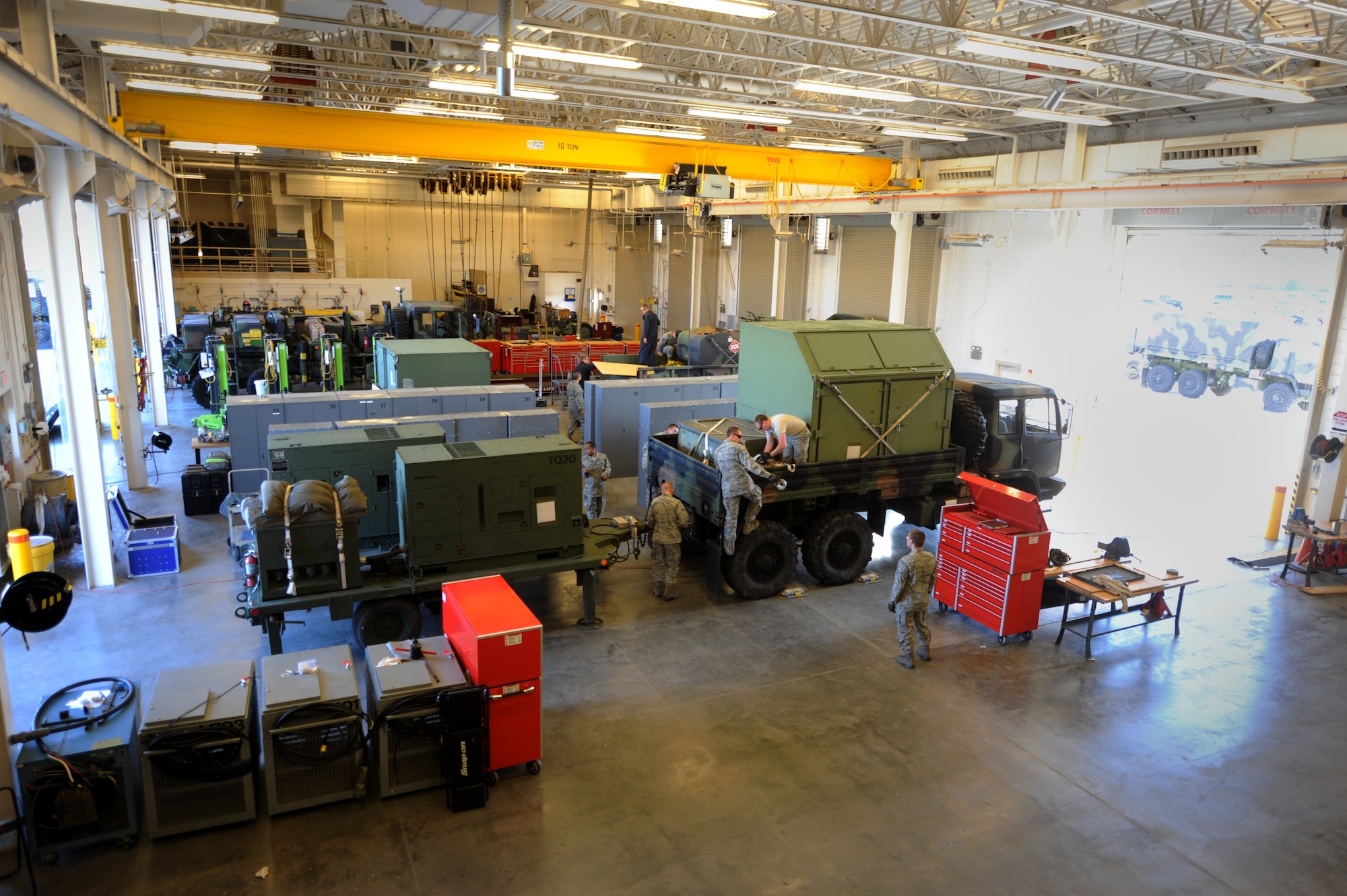 U.S. Air Force Airmen with the 726th Air Control Squadron perform routine duties during an exercise at Mountain Home Air Force Base, Idaho, May 10, 2012. The squadron provides a mobile, combat-rated, senior radar element of the Theater Air Control System for worldwide contingencies. (U.S. Air Force photo/Staff Sgt. Gina Paige)
