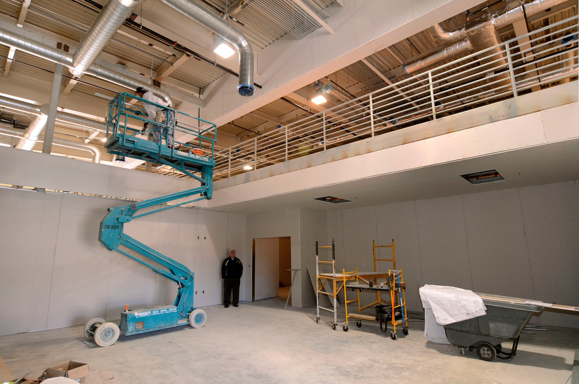Pictured is one of the new personnel assembly areas where deploying personnel will gather for further instructions or actions prior to deploying from Dobbins Air Reserve Base, Ga., Apr. 12.  The new deployment processing center is one of many projects in various stages of progress which the base civil engineers initiate and monitor through to a successful l completion.  (U.S. Air Force photo/ Brad Fallin)
