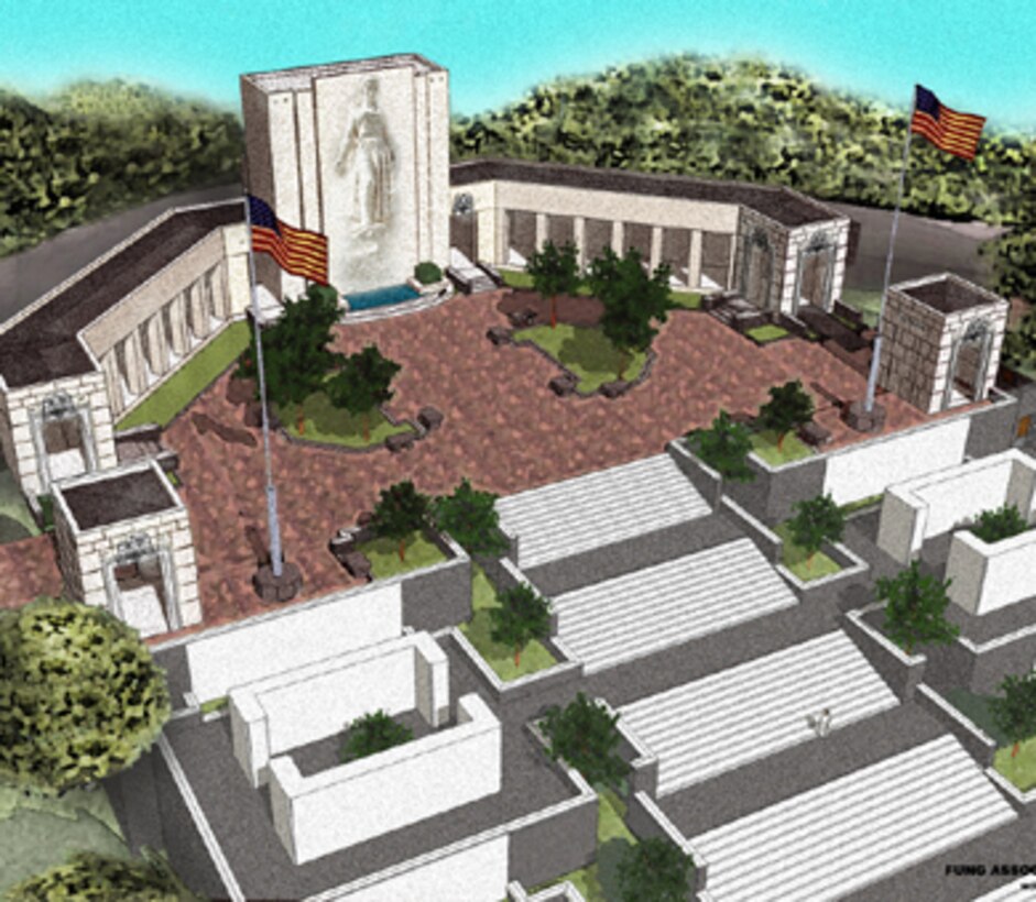 Artist's rendering of the new Vietnam Pavilion at the National Memorial of the Pacific at Punchbowl.