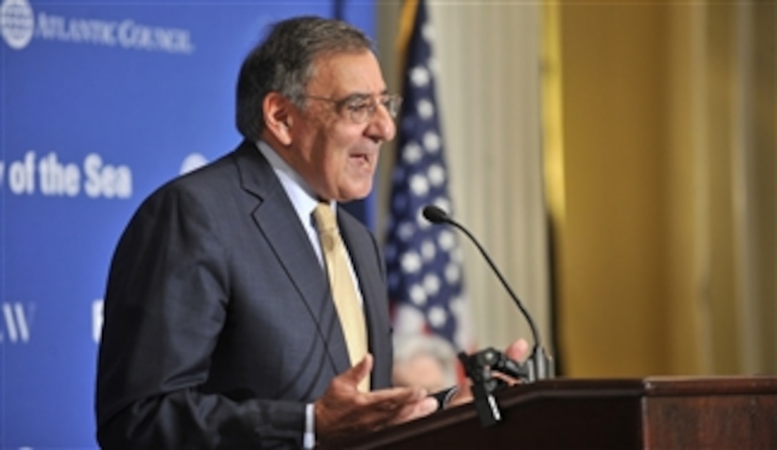 Secretary of Defense Leon E. Panetta delivers the keynote address at the Forum on the Law of the Sea Convention held at the Willard Intercontinental Washington Hotel, Washington D.C, on May 9, 2012.  