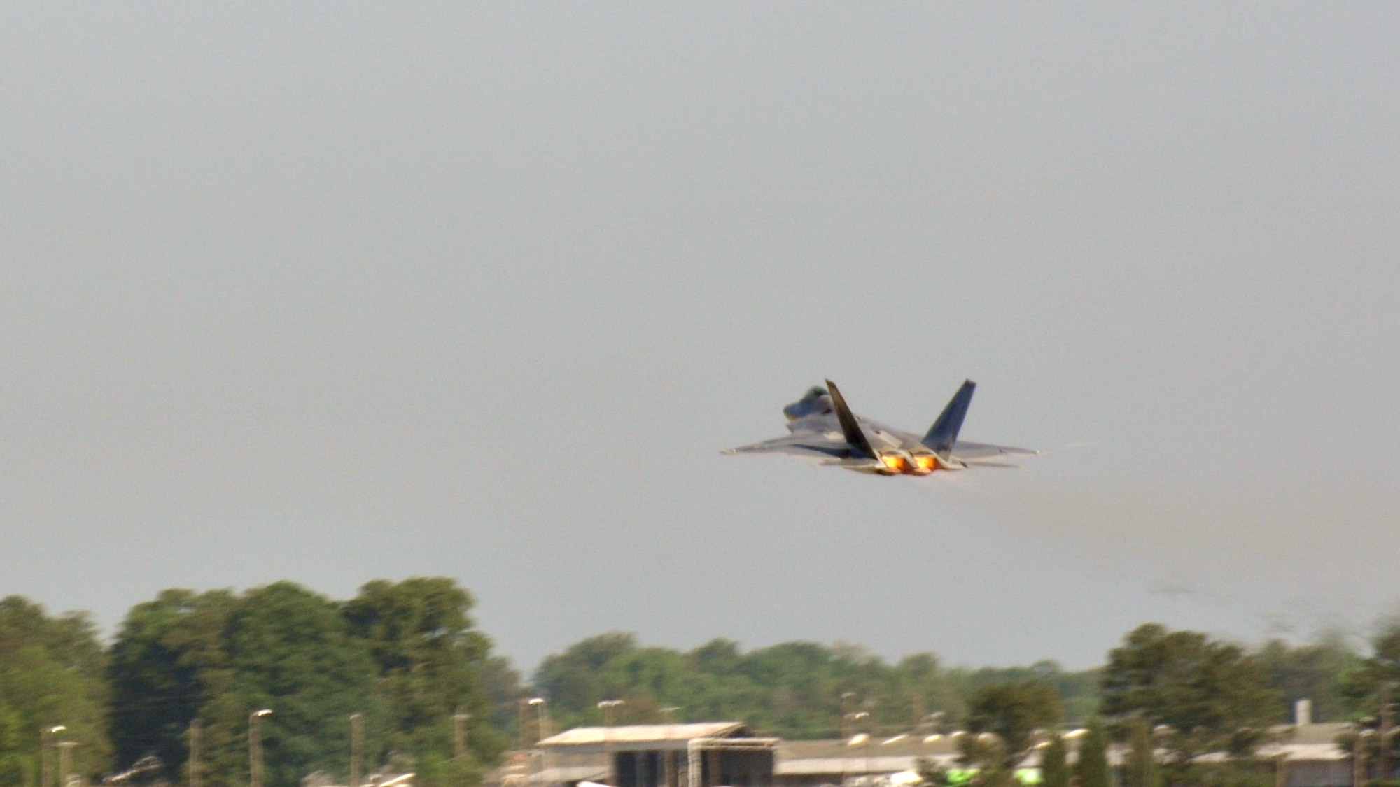 Raptor number 195, the last Raptor made at the Lockheed Martin Marietta Plant, takes off from Dobbins Air Reserve Base on May 5.  The pilot is Lt. Col. Paul Moga, 525th Fighter Squadron commander, who flew the jet to Joint Base Elmendorf-Richardson, where it serves as the flagship for the 525th Fighter Squadron. (U.S. Air Force photo/Airman 1st Class Elizabeth Gaston)