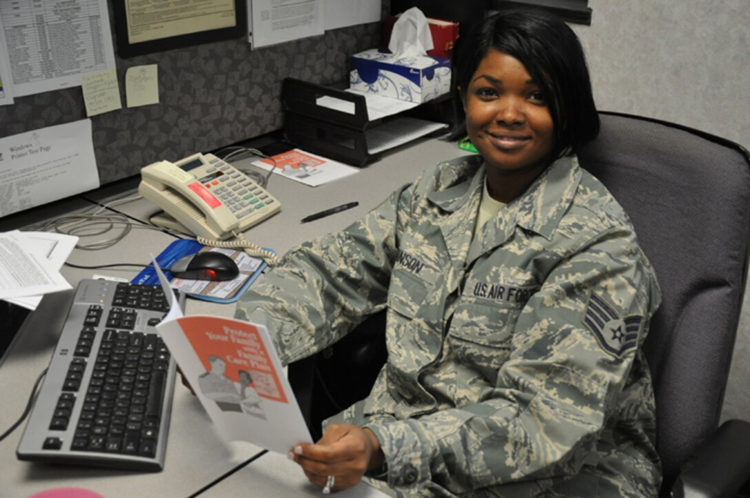 Staff Sgt. Sheri Robinson, 916th Force Support Squadron, is a strong advocate for having a updated Family Care Plan. (USAF photo by Maj. Erin Karl, 916ARW/PA, released)